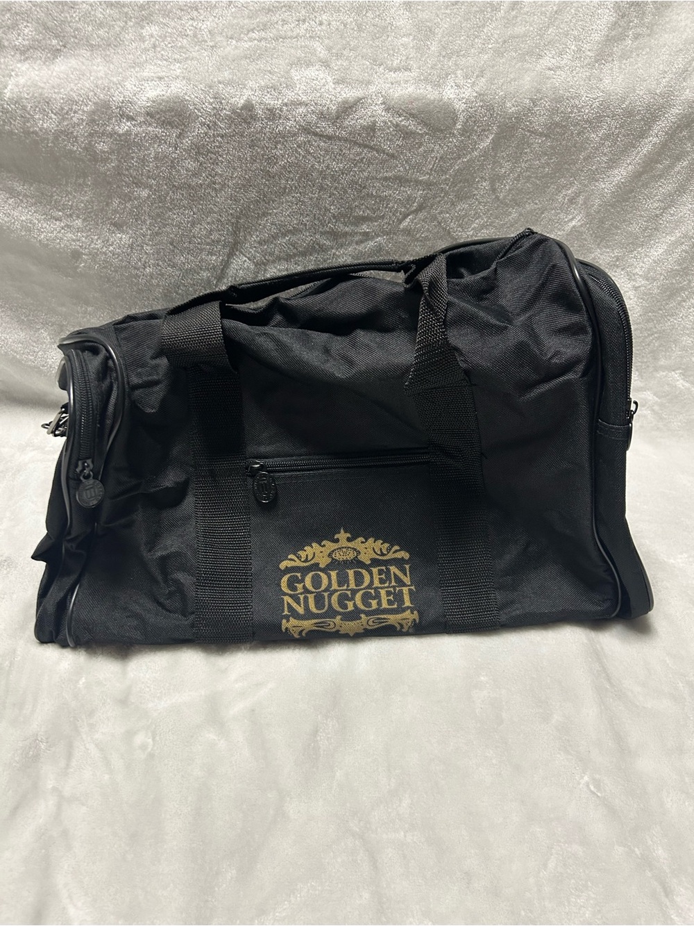 Vintage middle black gold Golden Nugget Casino Gym duffel bag